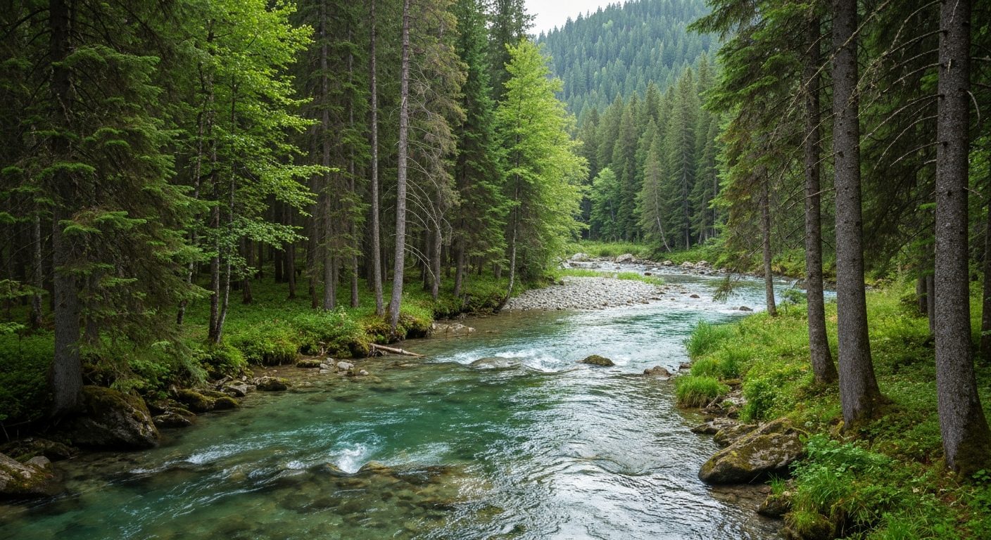 Forêt préservée et cours d'eau